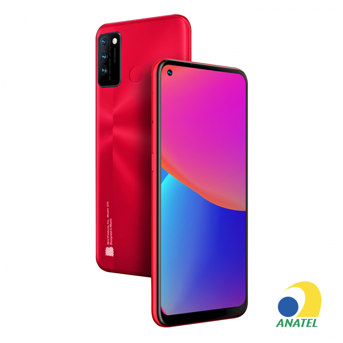 BLU G71 64GB Vermelho com Tela 6.50 e Câmera Tripla de 13MP