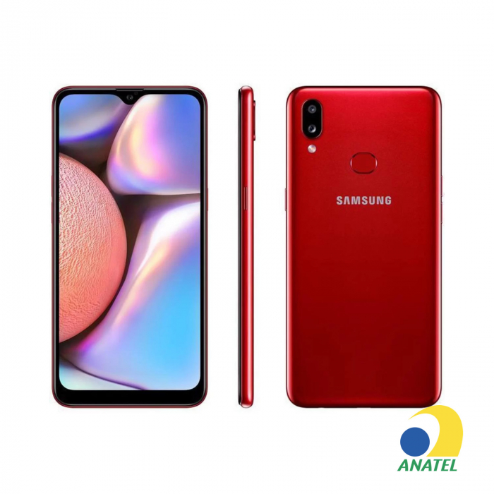 Galaxy A10s 32GB Vermelho com Tela 6.2" e Câmera Dupla de 13MP