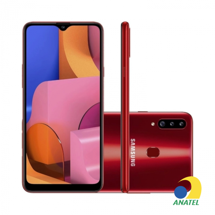 Galaxy A20s 32GB Vermelho com Tela 6.5" e Câmera Tripla de 13MP