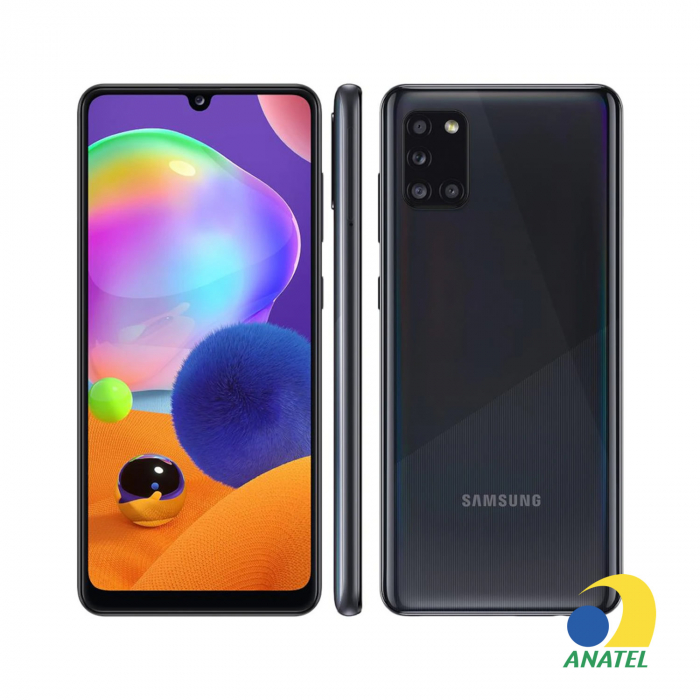 Galaxy A31 64GB Preto com Tela 6.4" e Câmera Quádrupla de 48MP