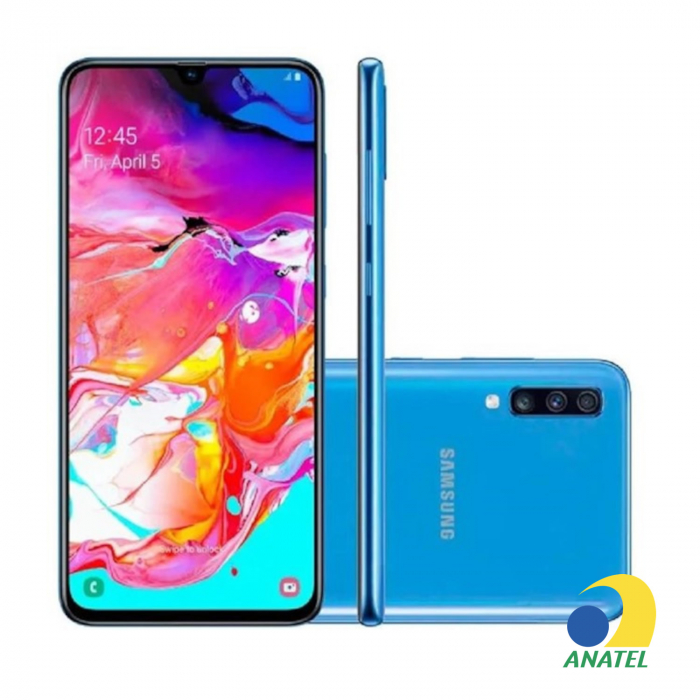 Galaxy A70 128GB Azul com Tela 6.7" e Câmera Tripla de 32MP