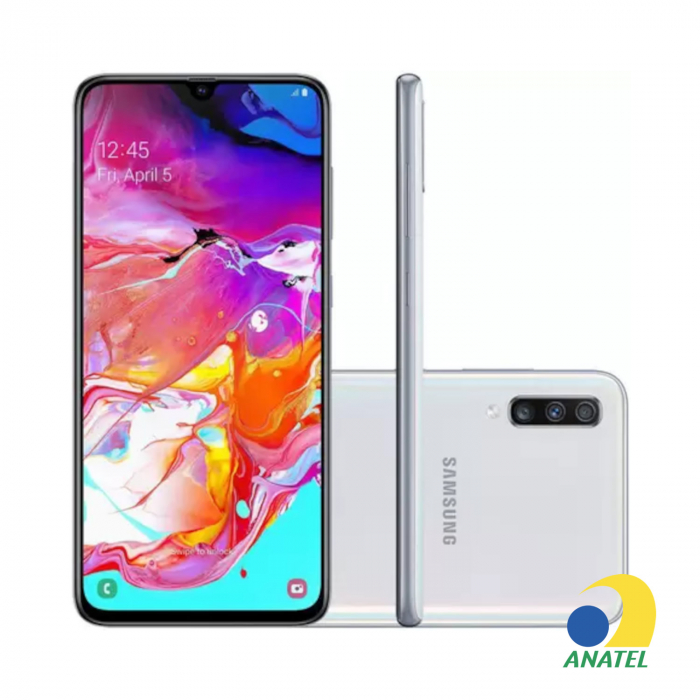 Galaxy A70 128GB Branco com Tela 6.7" e Câmera Tripla de 32MP