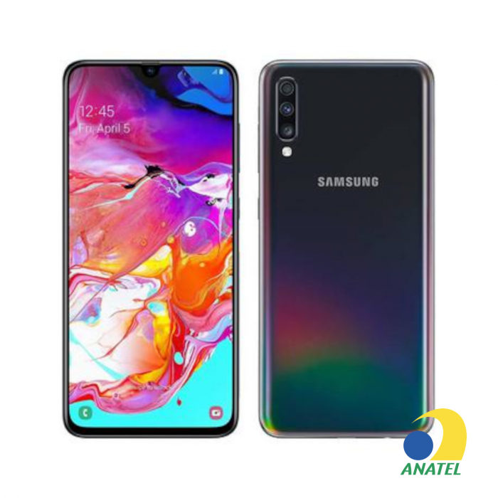 Galaxy A70 128GB Preto com Tela 6.7" e Câmera Tripla de 32MP