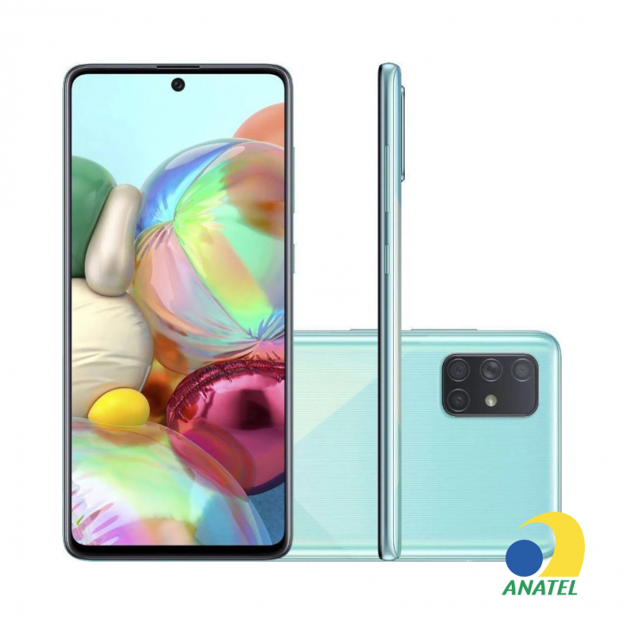 Galaxy A71 128GB Azul com Tela 6.7" e Câmera Quádrupla de 64MP