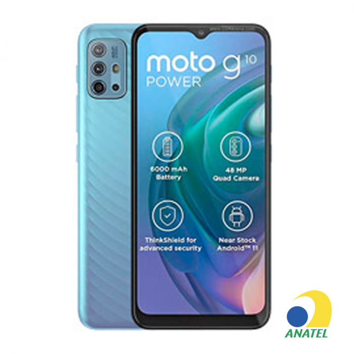 Moto G10 64GB Azul com Tela 6.5" e Câmera Quádrupla de 48MP