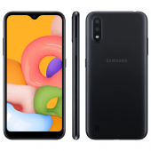 Galaxy A01 32GB Preto com Tela 5.5" e Câmera Dupla de 13MP