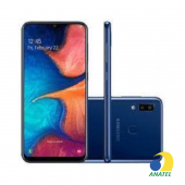 Galaxy A20 32GB Azul com Tela 6.4" e Câmera Dupla de 13MP