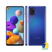 Galaxy A21s 64GB Azul com Tela 6.5" e Câmera Quádrupla de 48MP