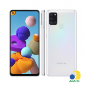 Galaxy A21s 64GB Branco com Tela 6.5" e Câmera Quádrupla de 48MP