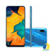 Galaxy A30 64GB Azul com Tela 6.4" e Câmera Dupla de 16MP