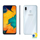 Galaxy A30 64GB Branco com Tela 6.4" e Câmera Dupla de 16MP